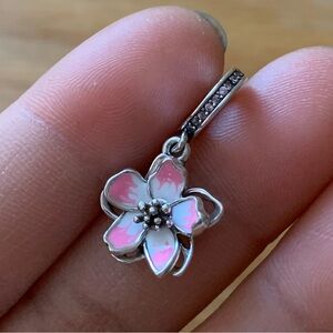 NWOT Cherry Blossom Dangle Charm Sterling Silver 925